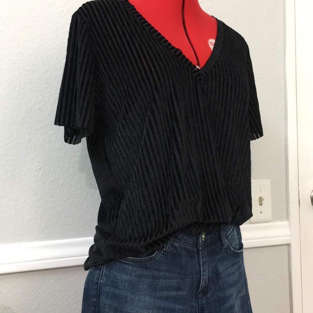 Super soft velvet distressed tee